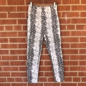High waisted slim snake print pants